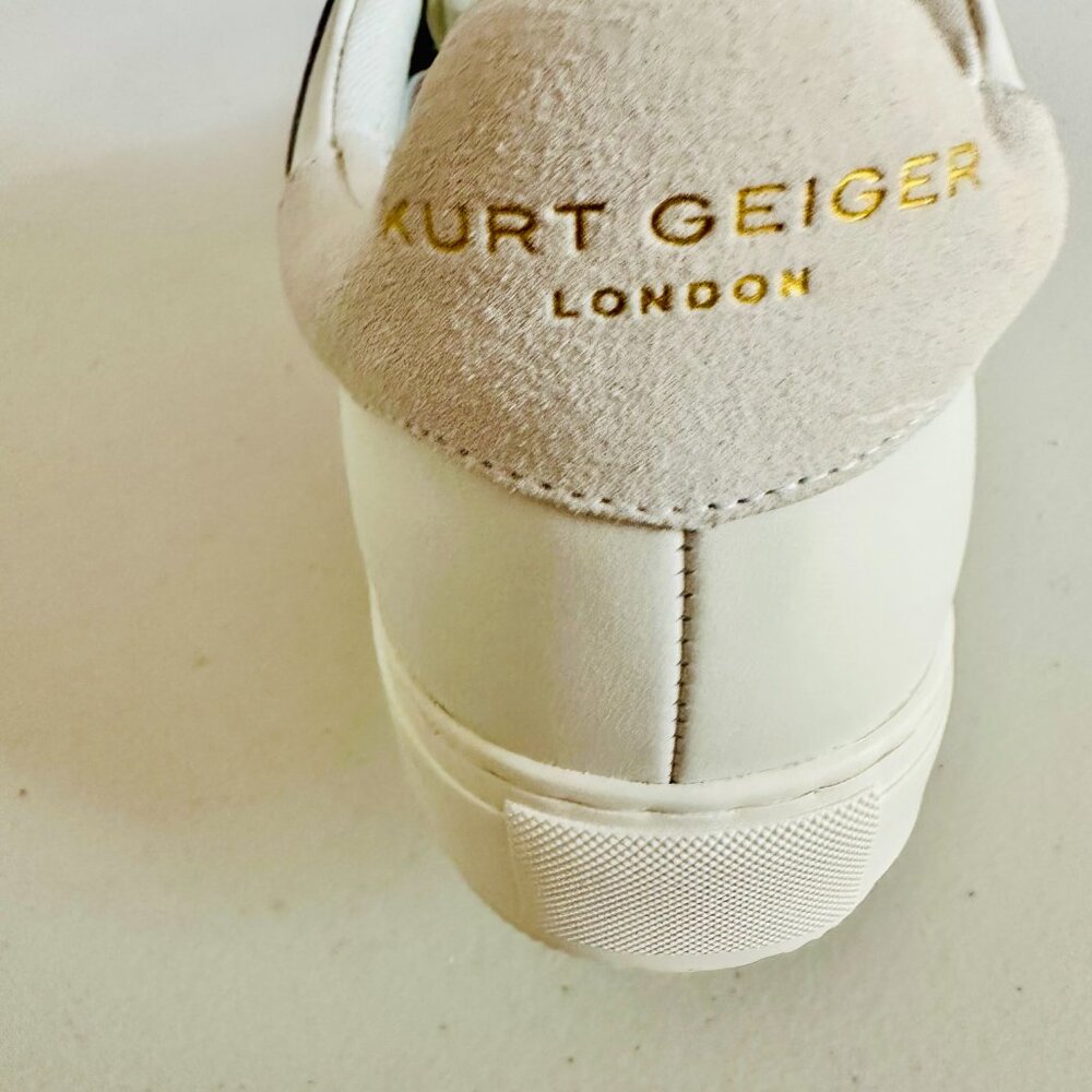 NEW IN BOX KURT GEIGER LANEY BOW EMBELLISHED WHITE LEATHER SNEAKER SZ 7/37 - Picture 8 of 9